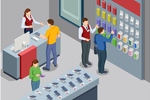 Isometric illustration of a busy, a Technology Illustration by Golden Sikorka