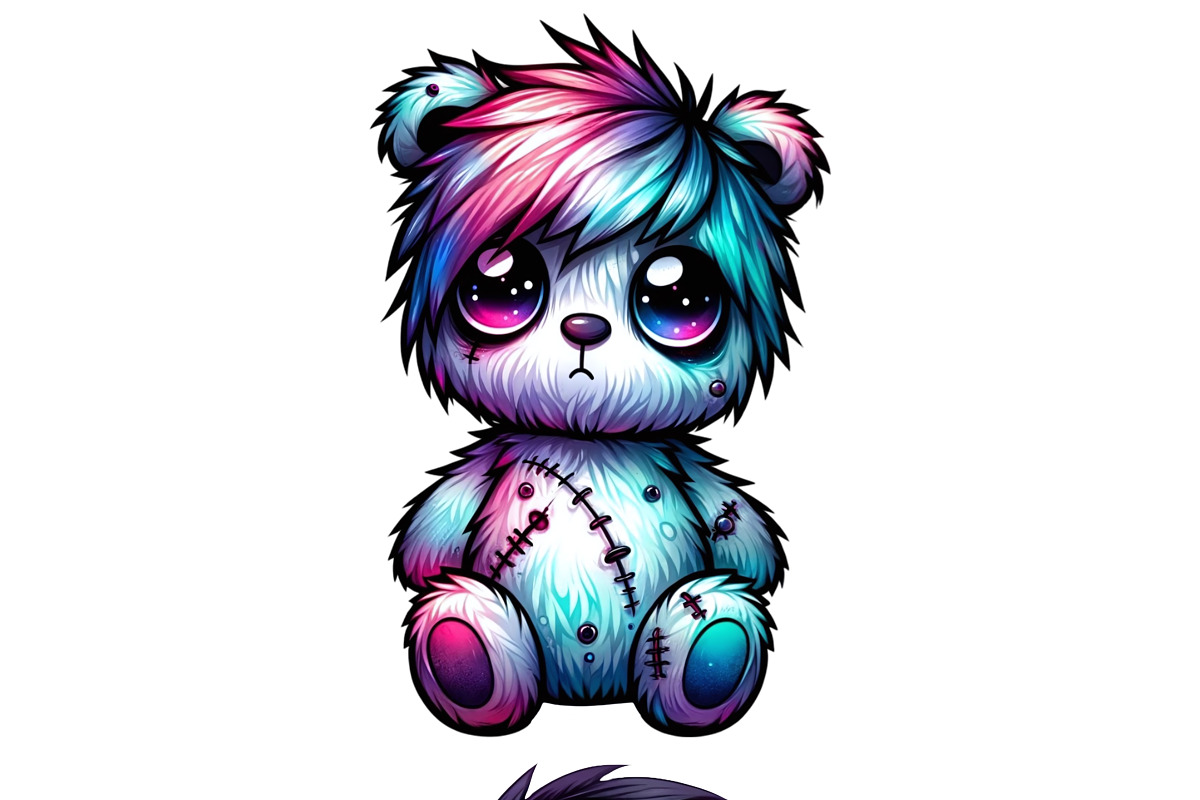 Distressed Emo Teddy Bear PNG Set, an Animal Illustration by DoubleTwists (Photo 4 of 5)