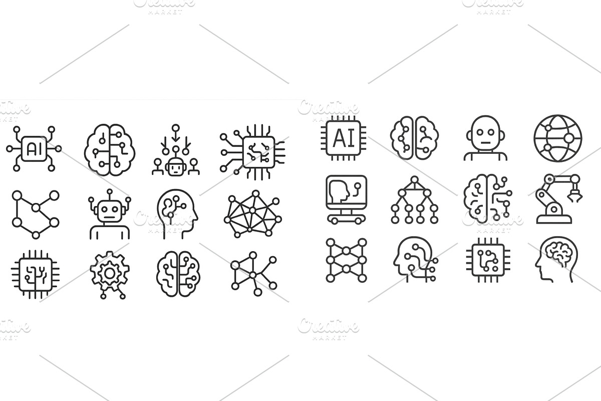 Set of web icons featuring, a Technology Illustration by ZinetroN