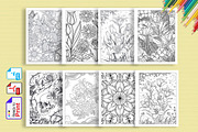 Flower Coloring Book Page | 100 Page, a Stationery Template by Graphic Template (Thumbnail 2 of 2)