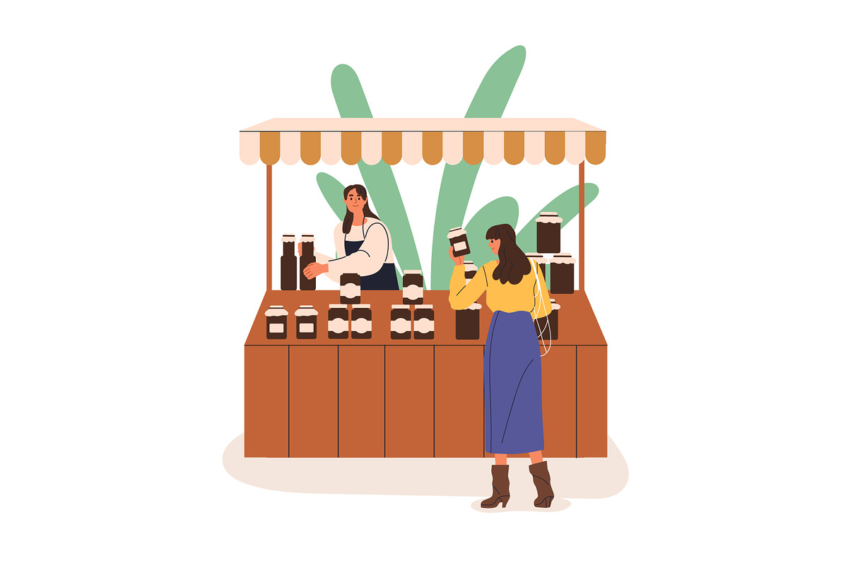 Farmers market stalls set + banners, a Food Illustration by Good Studio (Photo 5 of 11)