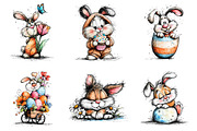 Whimsical Easter Bunny Clipart, an Illustration by Dream Creation (Thumbnail 2 of 6)