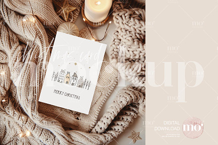 Christmas Card Mockup, a Product Mockup by MoMockups