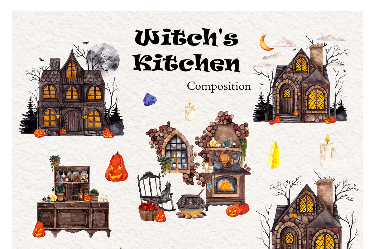 Witch's Kitchen. Hand draw graphic, an Object Illustration by ma_i_vi (Photo 7 of 12)