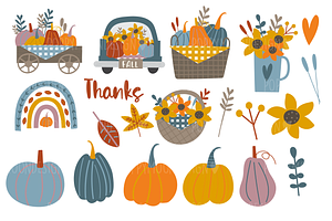 Pumpkins Clipart And Paper Pack