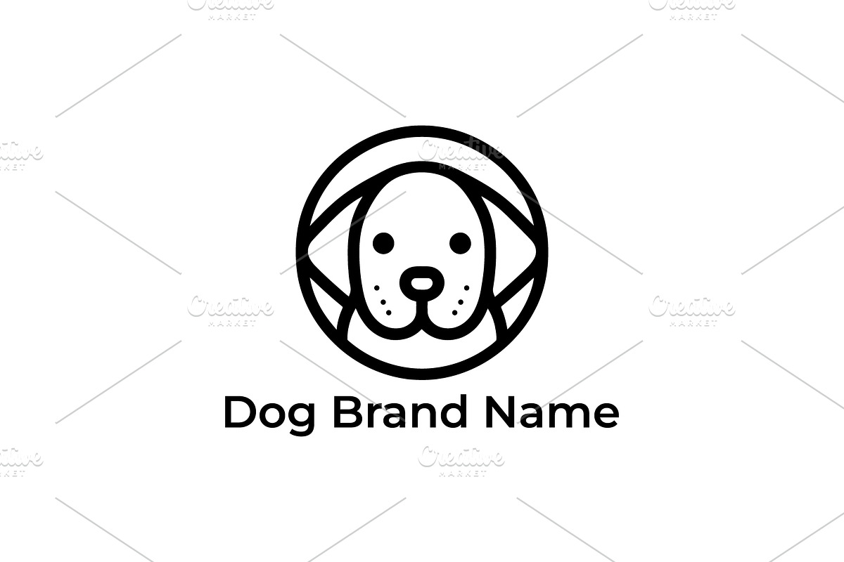 Dog face line emblem branding mark, a Branding & Logo Template by Vectorium Studio (Photo 1 of 2)