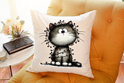 Whimsical Christmas Cats Watercolor, an Illustration by Sublimation Artist (Thumbnail 6 of 6)