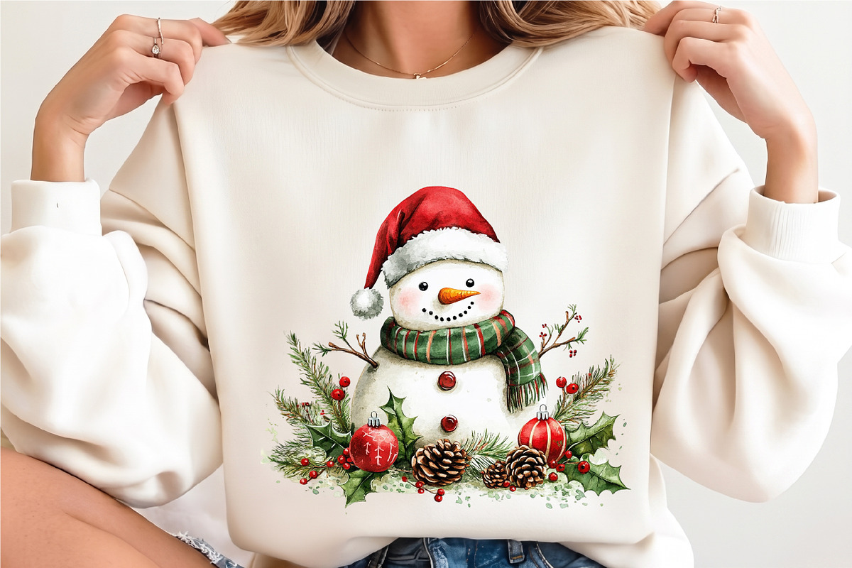 Christmas Snowman Clipart Bundle, a Seasonal Illustration by designcity5 (Photo 5 of 5)