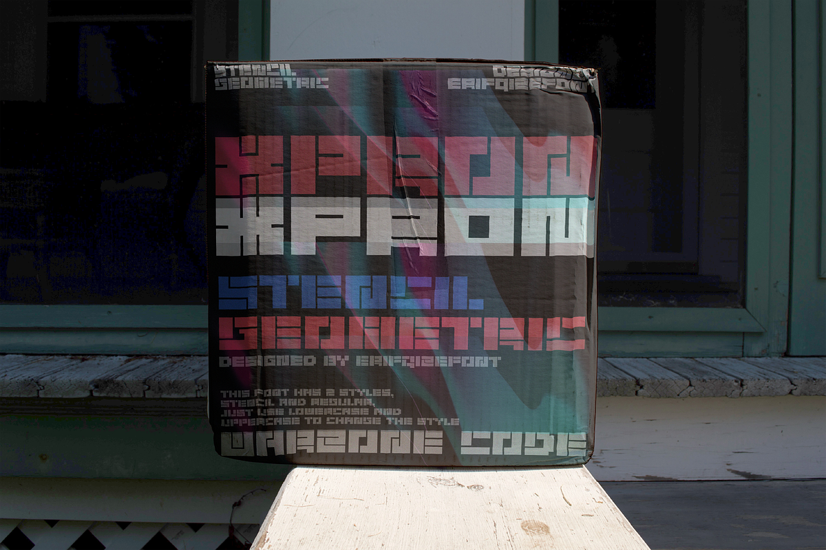 Xpron STENCIL Geo Font, a Sans Serif Font by Erifqizefont (Photo 4 of 10)