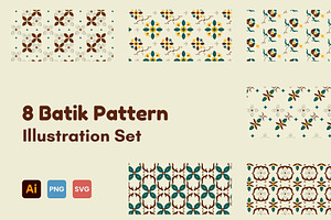 Indonesia Batik Pattern Set