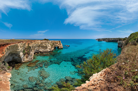 Faraglioni at Torre Sant Andrea, Italy, a Nature Photo by YuriyB