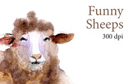 Watercolor Clipart. Sheep clipart, an Animal Illustration by KomtsyanTatyanaArt (Thumbnail 3 of 4)