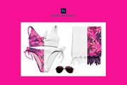 Female Beachwear Scene Mockup, an Apparel Mockup by Designertale (Thumbnail 2 of 7)