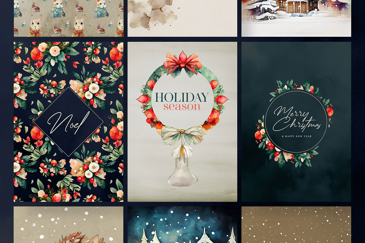 15 Christmas Greeting Card Templates, a Card Template by Graphicdome (Photo 5 of 6)