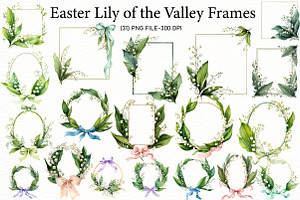 Easter Lily of the Valley Frames Cli, an Illustration by Designworld