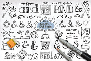 Handsketched ampersand decor set 2, a Symbol Font by Tatianakost49