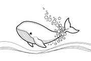 Whale Line Art Vector Bundle, an Illustration by yasushie (Thumbnail 17 of 51)