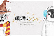 CHRISTMAS BABIES watercolor set, an Animal Illustration by Natali Smolova (Thumbnail 1 of 8)