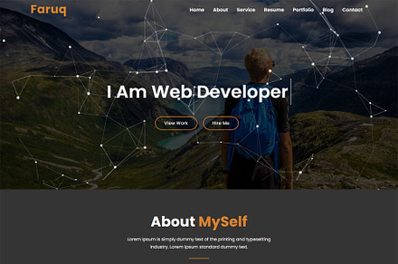 Faruq Personal Portfolio HTML Theme, a Bootstrap Template by Themeplaza