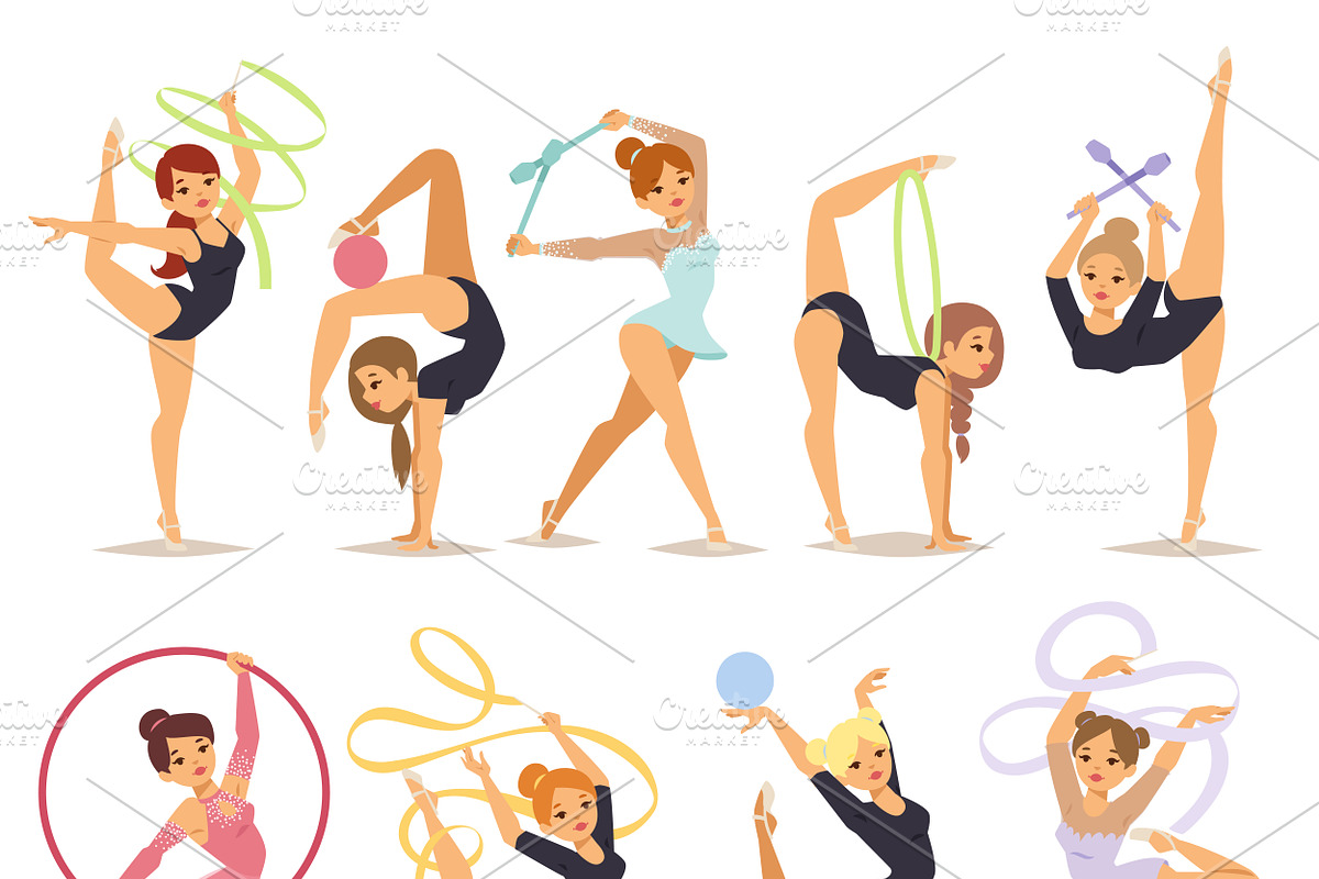 Gymnast girl vector illustration, a Healthcare Illustration by Vectorstockersland