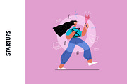Startups flat vector illustrations, a Templates & Theme by Grivina's shop (Thumbnail 9 of 45)