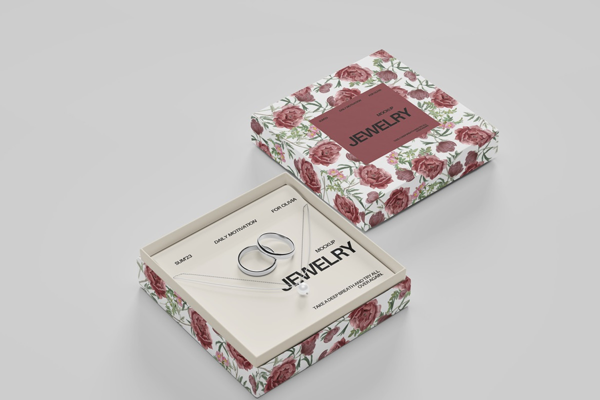 Jawelry Box Mockup, a Packaging Mockup by Tokobeta (Photo 3 of 9)
