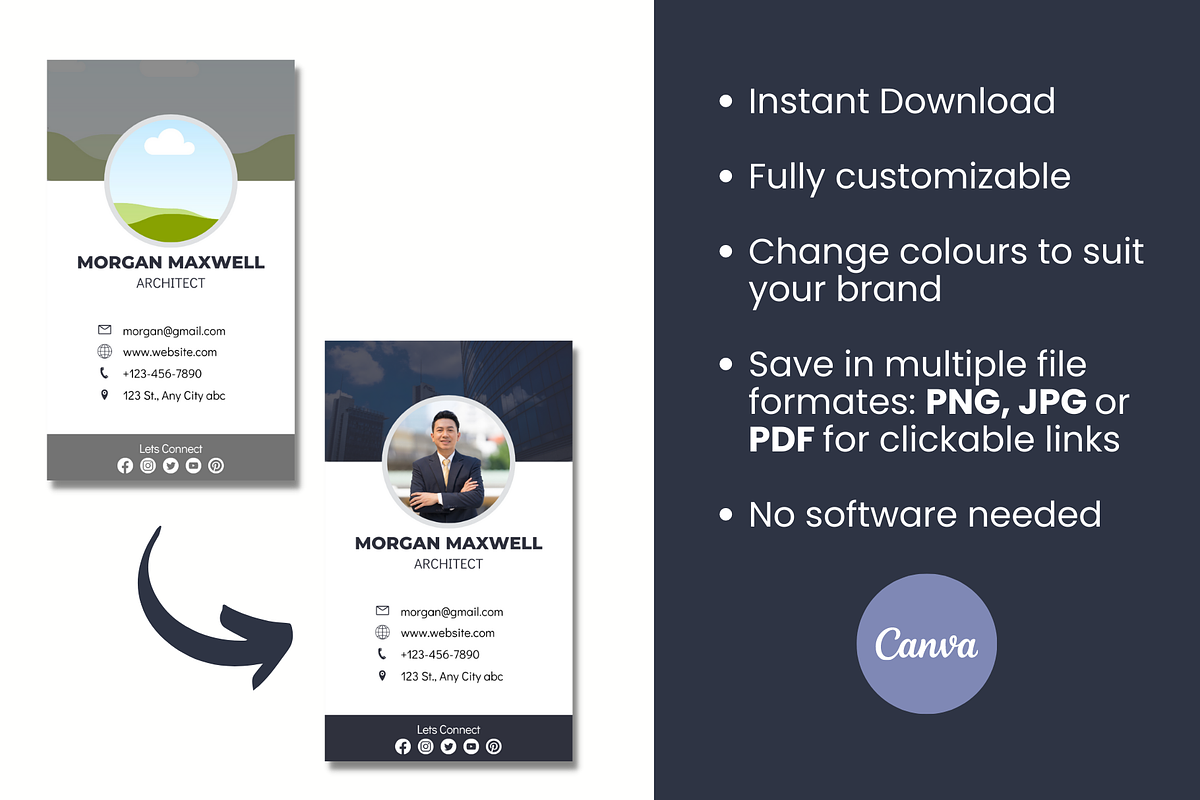 Digital Business Card Canva, a Business Card Template by Visual Designs (Photo 2 of 3)