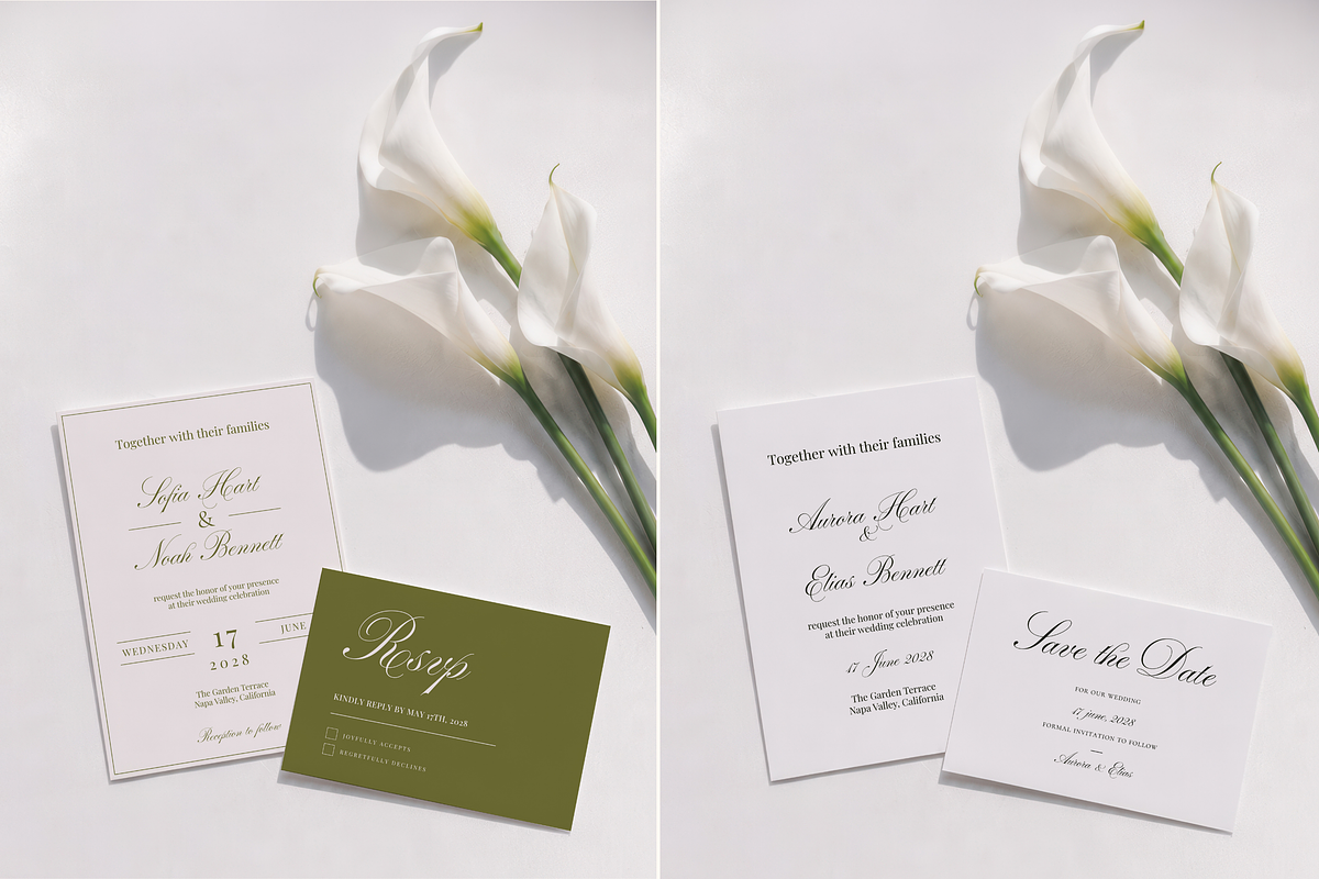 Floral Invitation & RSVP Set Mockup, an Advertising Mockup by Serenefeeling (Photo 2 of 7)