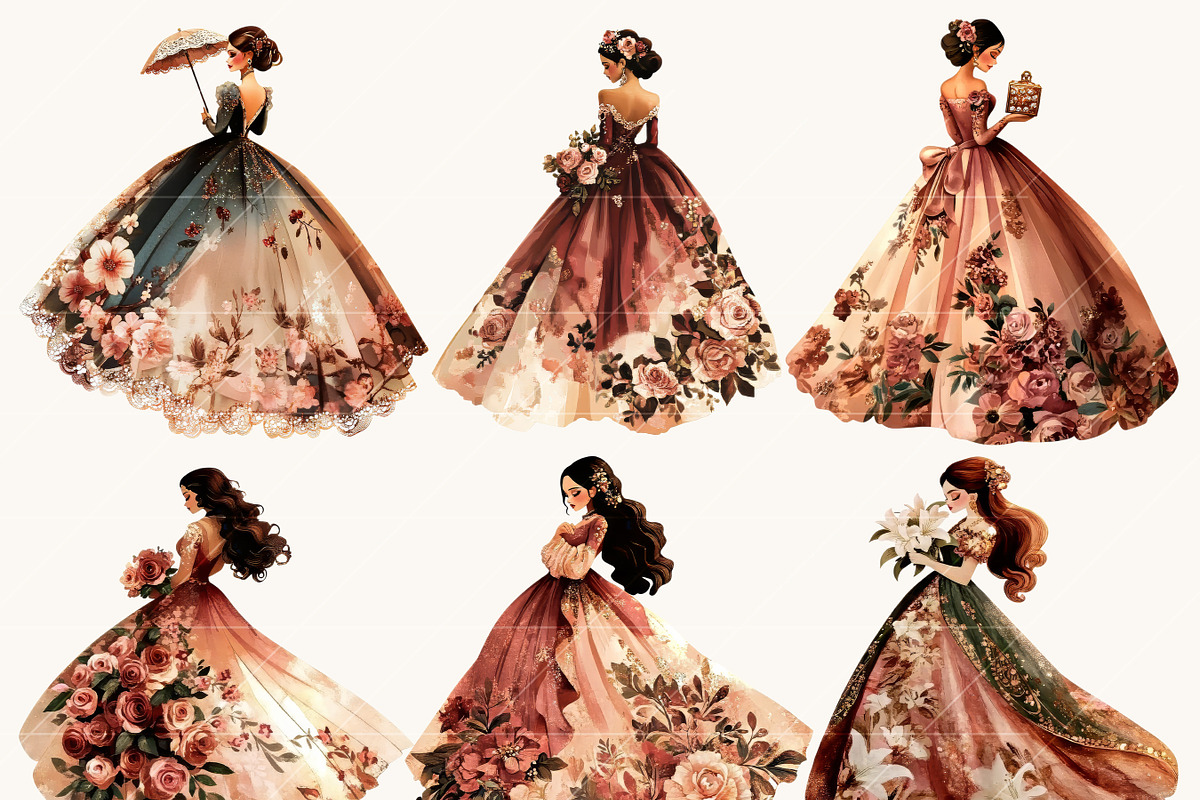 Rose Gold Brides Clipart Bundle, a Person Illustration by Design Scotch (Photo 4 of 9)