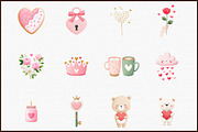 Valentine Watercolor Clipart Set, an Illustration by Sublimation Artist (Thumbnail 3 of 6)