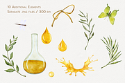 Olive Whispers Watercolor Collection, a Decorative Illustration by Aurella Art (Thumbnail 4 of 15)
