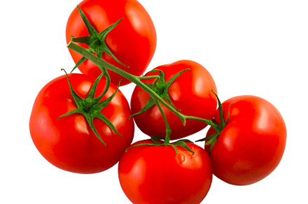 Red tomatoes fresh harvest on a whit stock photo containing vegetable and, a Food & Drink Photo by oleghz
