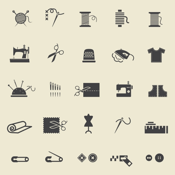 Sewing icons, an Icon by Microvector