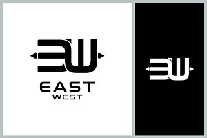 E W Logo Modern Concept