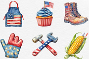 Labor Day Watercolor Clipart, an Illustration by Black Bird Studio (Thumbnail 4 of 6)