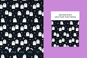 Cute Kawaii Ghosts Halloween Pattern, a Pattern Graphic by Rxmi Studio (Thumbnail 1 of 3)