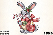 Faux Embroidery Christmas Bunny with, an Illustration by CrexoraLab (Thumbnail 1 of 6)
