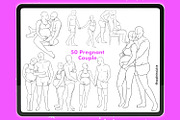 Procreate Pregnant family baby brush, a Brush Add-On by AppleinaJuice (Thumbnail 5 of 11)