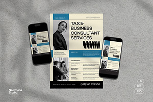 Tax Consultant Services Flyer, a Flyer Template by Neermana