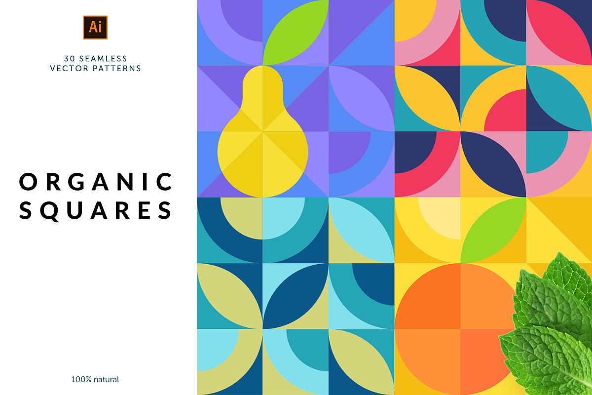 Organic Squares Patterns, a Pattern Graphic by Designnina Shop (Photo 1 of 14)