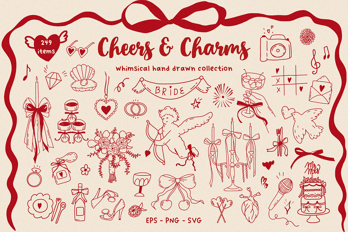 Whimsical wedding hand drawn clipart, a Decorative Illustration by Madiwaso (Photo 16 of 16)