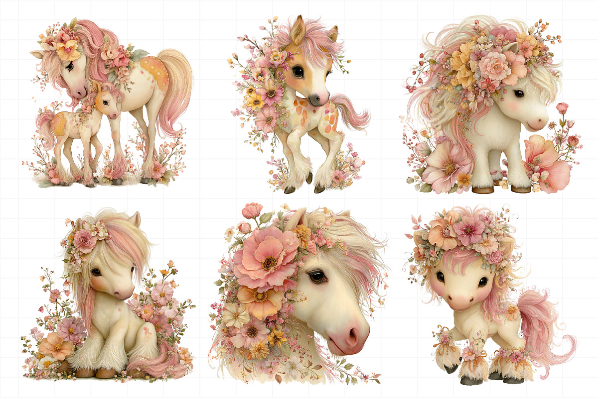 Whimsical Mother's Day Horse Clipart, an Illustration by Daily.Designs (Photo 4 of 8)