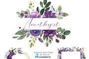 Purple Floral Wreaths & Frames, an Illustration by Graphic Blue Bird (Thumbnail 2 of 6)