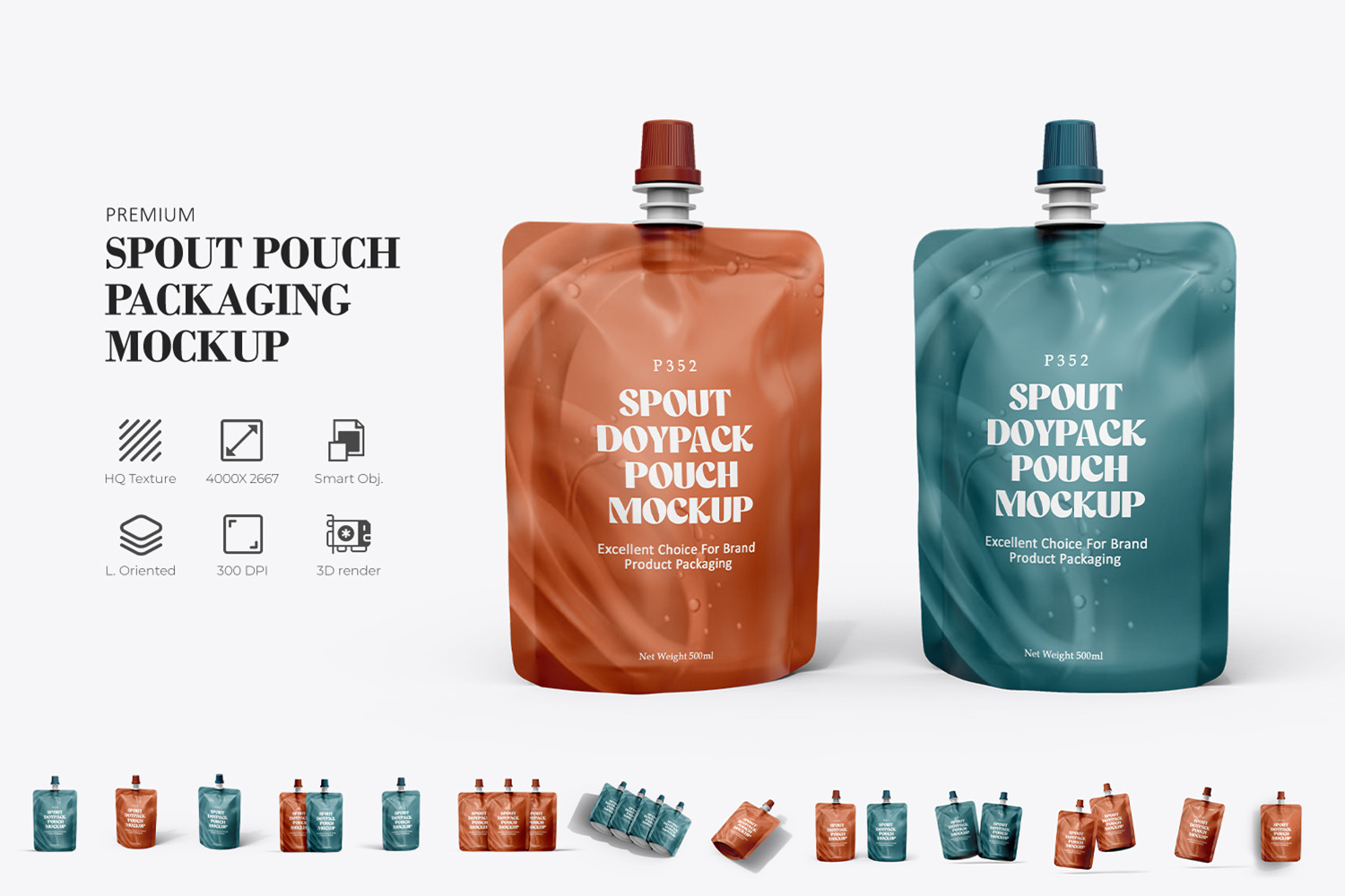 Spout Pouch Packaging Brand Mockup by Ram Studio Llc  Creative Market