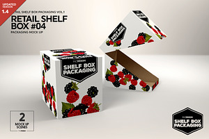 Retail Shelf Box 04 Packaging Mockup