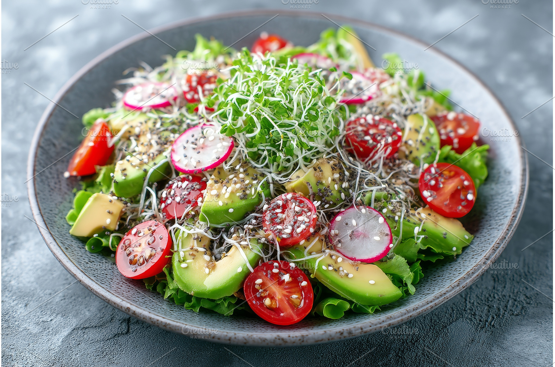 A salad composed of fresh vegetables, a Food & Drink Photo by ZinetroN