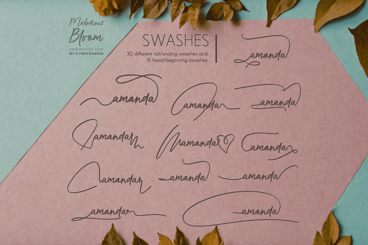 Melodious Bloom Font, a Handwritten Font by Letterhanna Studio (Photo 9 of 16)