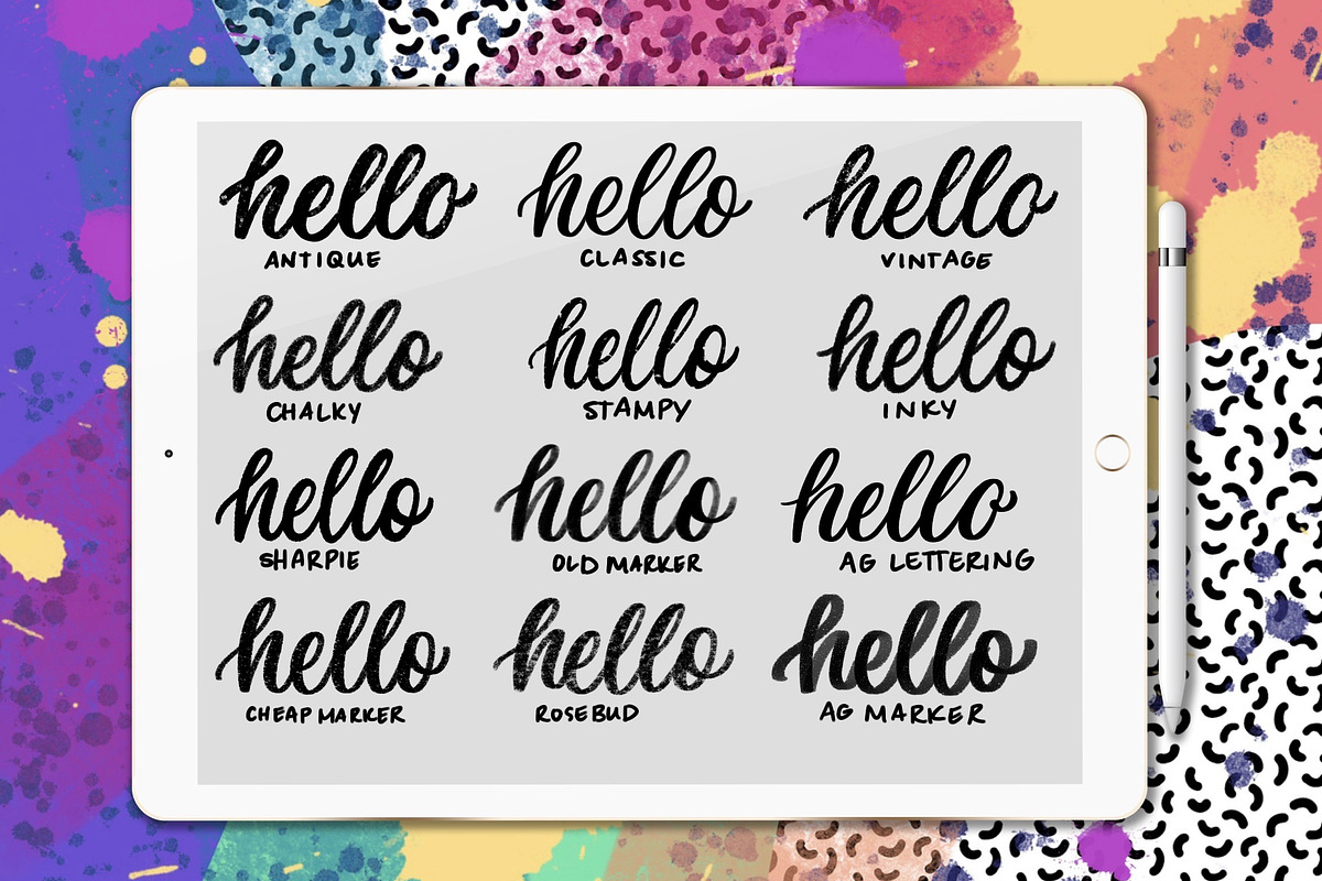 12 Beginner Lettering Brushes, a Brush Add-On by Alexis Gentry (Photo 3 of 5)