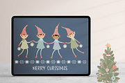 Christmas Elves Par 1 Illustrations, a Decorative Illustration by Irena Art (Thumbnail 2 of 11)