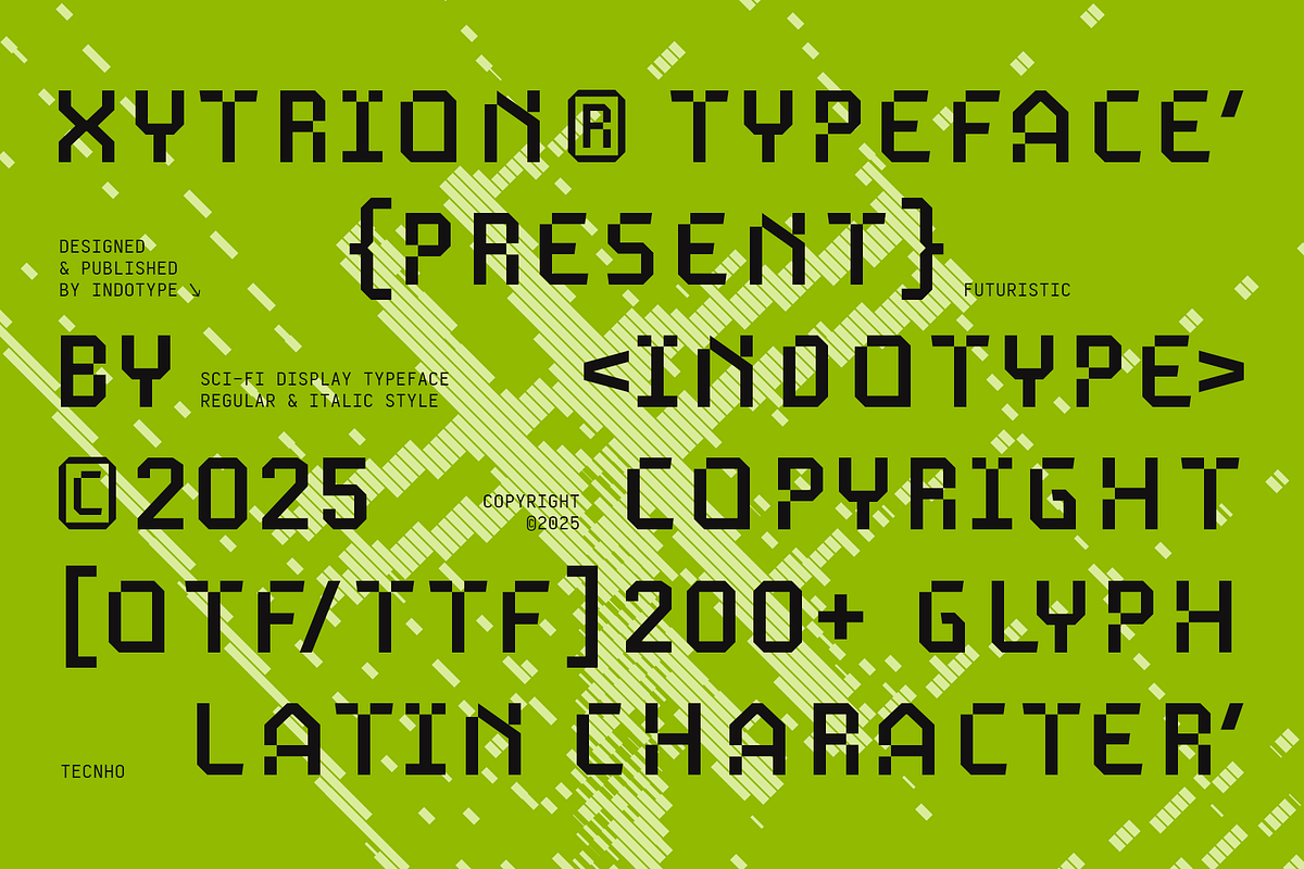Xytrion - Modular Futuristic Sci-Fi, a Font by Indotype Foundry (Photo 4 of 10)